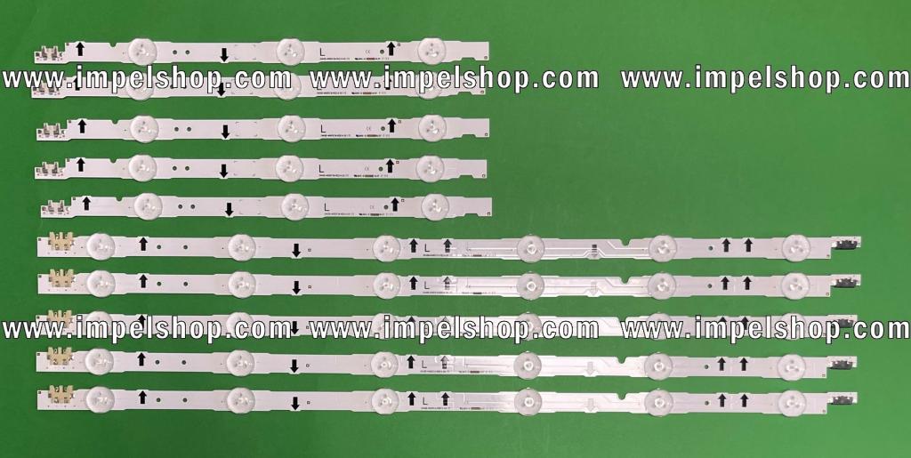 Zestaw listew LED do naprawy podświetlenia telewizora SAMSUNG 40" zestaw 5szt X D4GE-400DCA-R2 6LED , BN96-30449A , & 5szt X D4GE-400DCB-R2 3LED , BN96-30450A