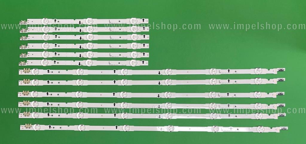 Zestaw listew LED do naprawy podświetlenia telewizora SAMSUNG 48" zestaw 6szt X D4GE-480DCA-R3 6LED , BN96-30453A & 6szt X D4GE-480DCB-R3 3LED , BN96-30454A , 2014SVS48F_3228_L06_REV.0_131119 & 2014SVS48F_3228_R03_REV1.0_131119 ,
