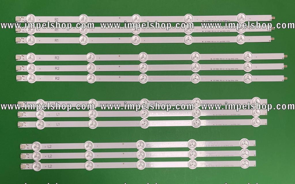 Zestaw listew LED do naprawy podświetlenia telewizora LG 50" zestaw 12 sztuk ( R1 X 3szt , R2 X 3szt , L1 X 3szt , L2 X 3szt) (AGF78401201 , AGF78240901) (6916L-1241A + 6916L-1272A + 6916L-1273A + 6916L-1276A)