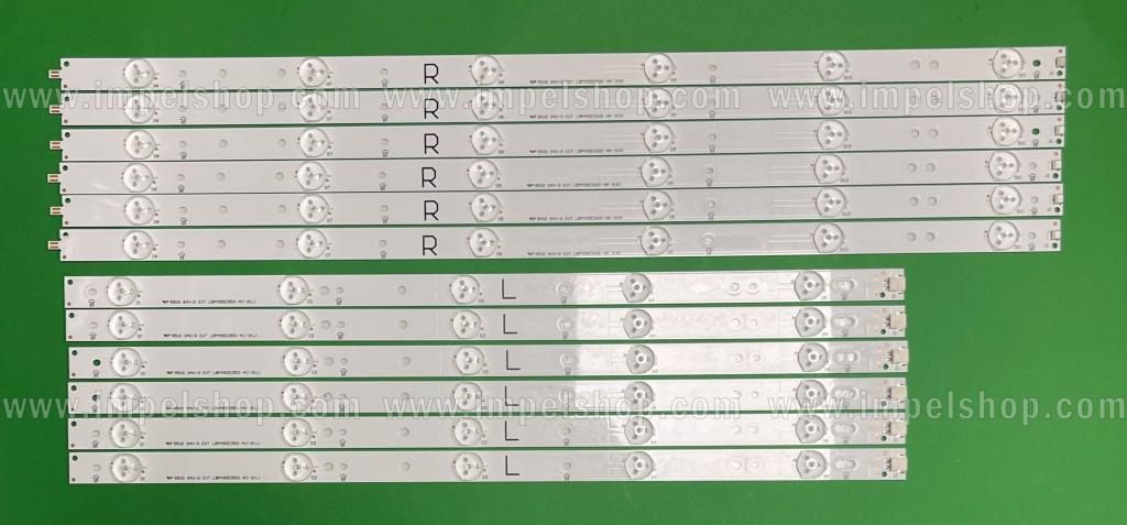 Zestaw listew LED do naprawy podświetlenia telewizora PHILIPS 49" zestaw 6 szt X R: GJ-2K16-490-D611-P2-R (LBM490E0601-AK-3(R) , 6 szt X L: GJ-2K16-490-D611-P2-L (LBM490E0501-AJ-3(L) (66LED) , DŁUGOŚĆ JEDNEGO RZĘDU R+L : 1000mm , PHILIPS PART NUMBER : 996599000166