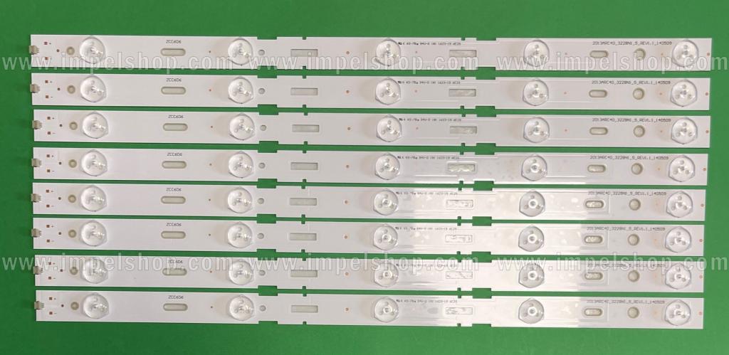 Zestaw listew LED do naprawy podświetlenia telewizora SAMSUNG / GRUNDIG 40" zestaw 8 szt X 2013ARC40_3228N1_5_Rev 1.1 _ 140509 5LED , 428MM ,