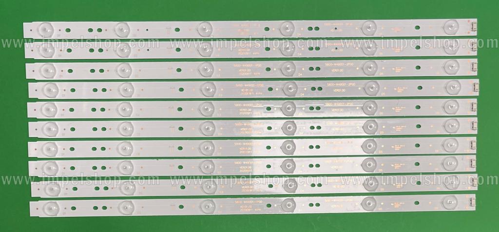 Zestaw listew LED do naprawy podświetlenia telewizora SKYWORTH / SENCOR 49" zestaw 10szt X 5800-W49001-1P00 VER02.00 , 6LED, DŁUGOŚĆ : 480MM