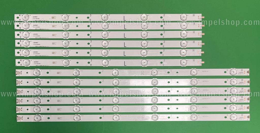 Zestaw listew LED do naprawy podświetlenia telewizora PHILIPS 50" zestaw 6 szt X 500TT41 V4 / SX-11800731B0 , 6 szt X 500TT42 V4 / SX-11800732B0 (66LED) , 705TLB50B337DL00L & 705TLB50B339DL02LA , DŁUGOŚĆ JEDNEGO RZĘDU R+L : 1000mm