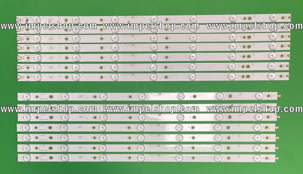 Zestaw listew LED do naprawy podświetlenia telewizora PHILIPS 55" zestaw 14szt , 7 szt X R: LB55072 V1 00 R , 7 szt X L: LB55072 V0 00 L (98LED) / 7 szt X R:GJ-2K16-550-D714-V4-R/R/01N32 & 7 szt X L: GJ-2K16-550-D714-V4-L/L/01N31 (98LED) ,