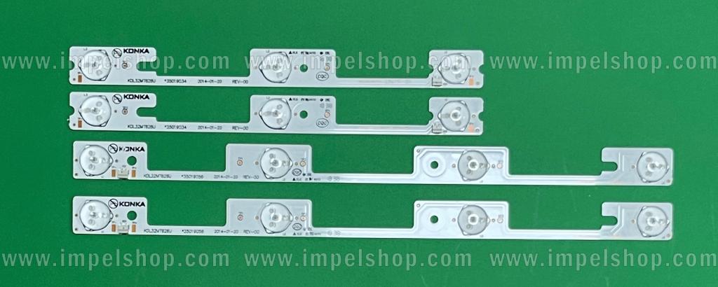 Zestaw listew LED do naprawy podświetlenia telewizora KONKA / TCL / THOMSON 32" zestaw 4 sztuki : KDL32MT626U 35019055 3LED X 2szt & KDL32MT626U 35019056 4LED X 2szt