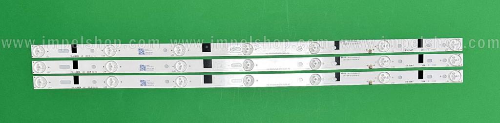 Zestaw listew LED do naprawy podświetlenia telewizora CHANGHONG / MANTA 32" zestaw 3szt X MS-L1225 V2 2017-01-03 , 7LED , zasilanie : 3V , DŁUGOŚĆ : 598MM