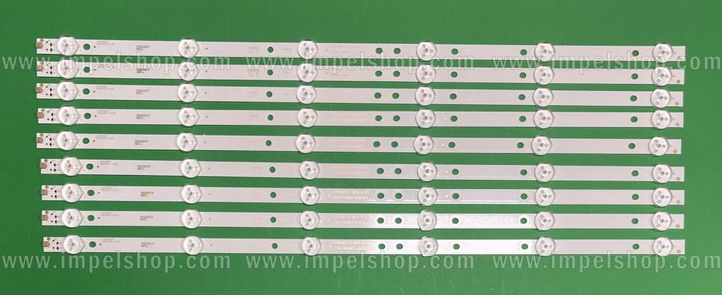 Zestaw listew LED do naprawy podświetlenia telewizora PHILIPS 49" zestaw 9 szt , 8szt X 4708-K49WD7-A1 213K21-5490WD7 , 6LED , 3V , 505MM & 1szt X K490WD7 A1 2015-4-23, 4708-K49WD7-A1213K , 6LED , 3V , 505MM