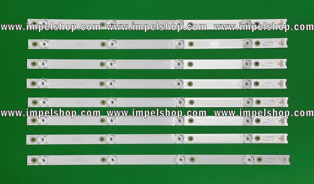 Zestaw listew LED do naprawy podświetlenia telewizora TCL 49" zestaw 8szt X 49HR330M04A2 V3 4C-LB4904-HR07J 4C-LB4904-YH08J , 4LED , 453MM , 6V ,