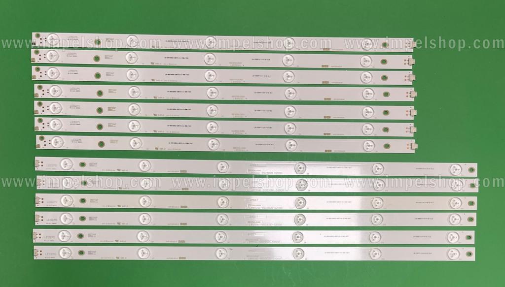 Zestaw listew LED do naprawy podświetlenia telewizora HITACHI / CHANGHONG / SUNNY 55" zestaw 12szt , 6szt X KHP-200681A/LB55061/55D3000/D2000 6LED & 6szt X KHP-200682A/LB55061/55D3000/D2000 5LED