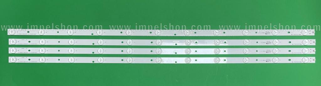 Zestaw listew LED do naprawy podświetlenia telewizora HAIER / SANYO 40" zestaw 4szt X 3BL-T8104102-003B/004B HK40D11-ZC14A-01 , HKC 40K7A HK395WLEDM-CHA1H ,11LED , 3V , DŁUGOŚĆ : 808MM