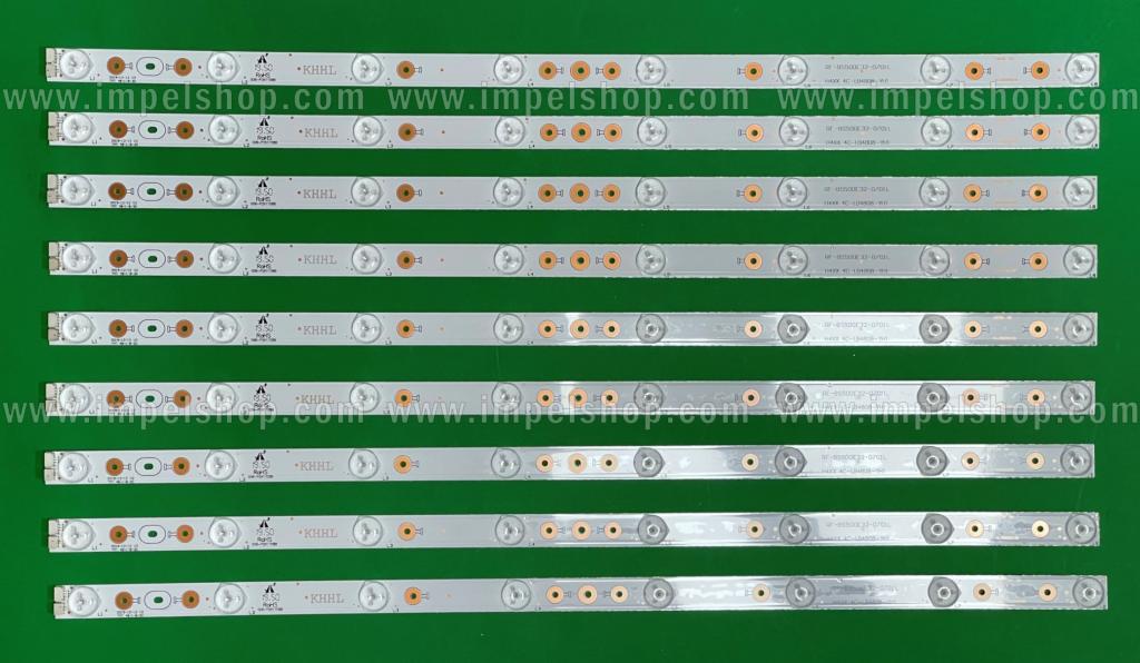 Zestaw listew LED do naprawy podświetlenia telewizora TCL 48" zestaw 9 sztuk X 006-P2K1708B , 4C-LB4808-YH1 , 8LED , 535MM , 6V