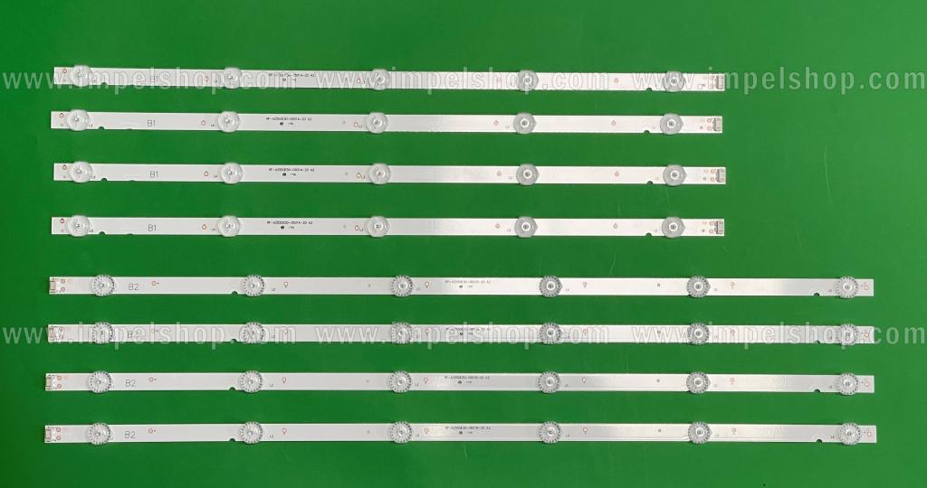 Zestaw listew LED do naprawy podświetlenia telewizora LG 55" zestaw 8 szt , 4szt X RF-AZ550E30-0501A-12 & 4szt X RF-AZ550E30-0601B-12 , YAL13-00530300-37 ,