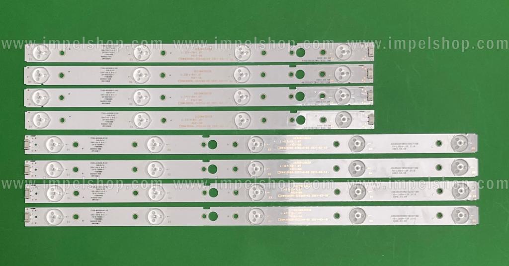 Zestaw listew LED do naprawy podświetlenia telewizora LG 43" zestaw 8 szt , 4szt X CRH-A4330300105R6CNRve1.0 I , 5LED & 4szt X CRH-A4330300104L6CNRve1.0 I , 4LED , SW43D09L/R-ZC22AG-02 , CRH-A4330300104L6CN Rve1.0 I & CRH-A4330300105R6CN Rve1.0 I ,