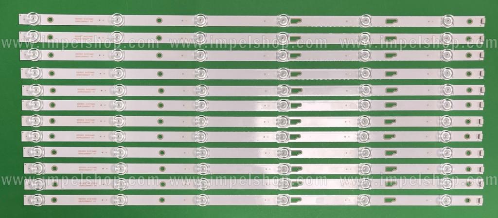 Zestaw listew LED do naprawy podświetlenia telewizora TCL 65" zestaw 12 sztuk X 65HR330M06A7 V0 , 4C-LB650T-HRB ZC1 / ZC2 , LEORC2U1-B-K , 65D1800 , 6V , 620MM