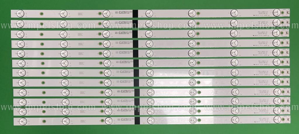 Zestaw listew LED do naprawy podświetlenia telewizora SANSUI / SKYMASTER 65" zestaw 12szt X MS-L2819 V1 , 7LED , 6V , 625MM
