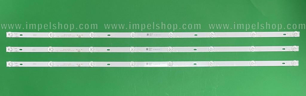 Zestaw listew LED do naprawy podświetlenia telewizora MANTA / ISONIC 43" zestaw 3szt X JL.D43081330-362CS-M_V01 , 8LED , 3V , 802MM