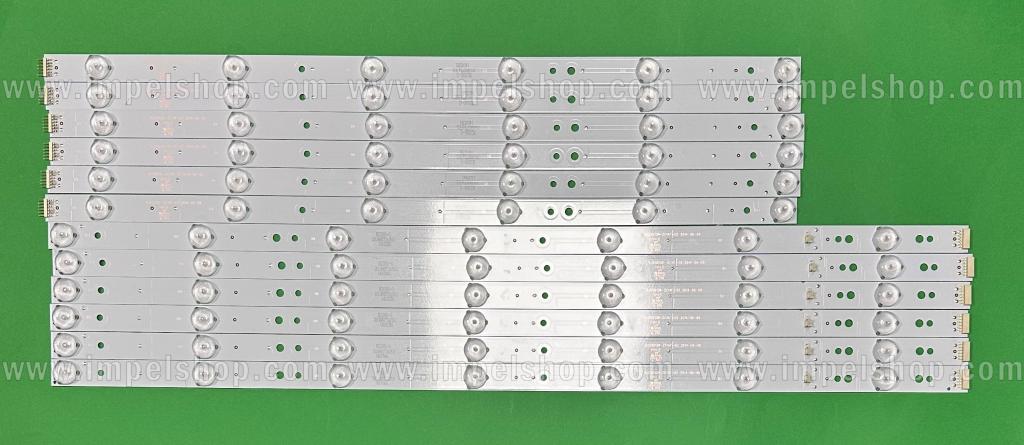 Zestaw listew LED do naprawy podświetlenia telewizora HISENSE 55" zestaw 12szt , 6szt X KJ55D13R-ZC14F-02 & 6szt X KJ55D13L-ZC14F-02