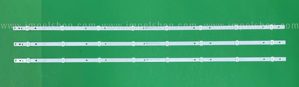 Zestaw listew LED do naprawy podświetlenia telewizora SAMSUNG 43" zestaw 3szt X GC43D08-ZC22AG-17 , 303GC430044 , 303GC430043 , 8LED , 3V , 855MM