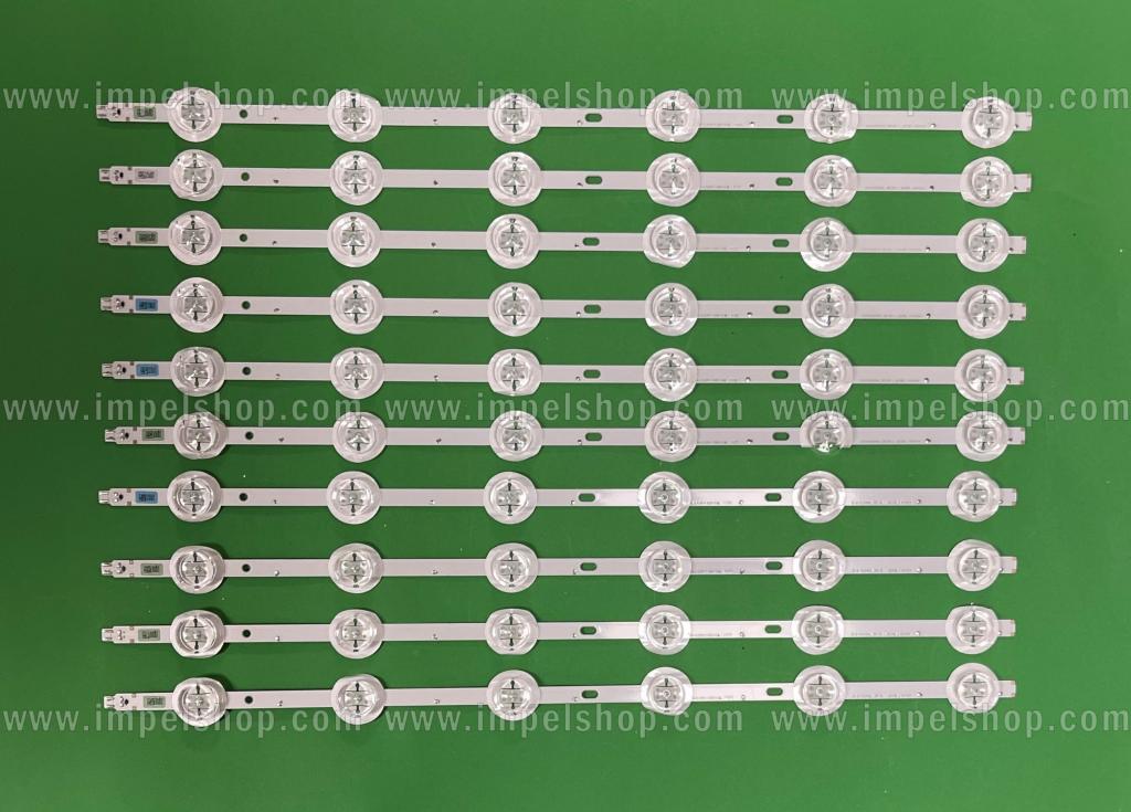 Zestaw listew LED do naprawy podświetlenia telewizora SAMSUNG 40" zestaw 10szt X SVS400A96_REV5.1_6C0B_140424 , 6LED , 3V , 423MM ,