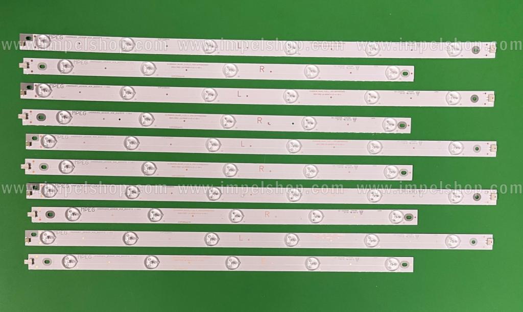 Zestaw listew LED do naprawy podświetlenia telewizora CHANGHONG 50" zestaw 10szt , 5szt X CHGD50LB31-LED3030_V0.9 & 5szt X CHGD50LB32-LED3030_V0.9 , SVJ500A37-REV05-11LED-L & SVJ500A37-REV05-11LED-R ,