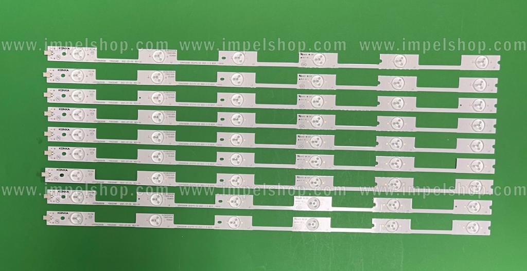 Zestaw listew LED do naprawy podświetlenia telewizora KONKA 55" zestaw 9szt X LED55M2600B , SZKK55D06-ZC21FG-03 ,35020480 35020481 , 6LED