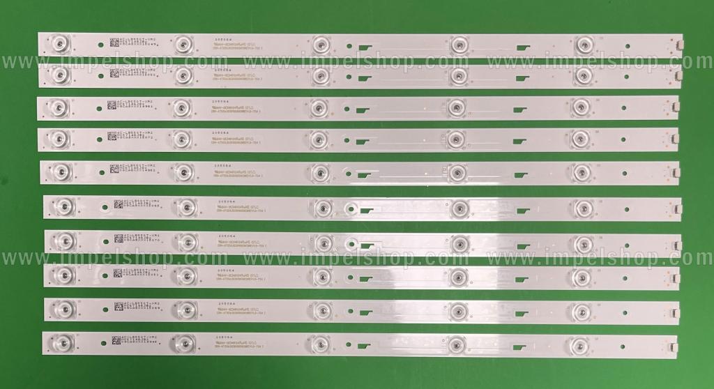 Zestaw listew LED do naprawy podświetlenia telewizora TCL / HISENSE 55" zestaw 10szt X CRH-AT55A303010056CNREV1.0-75 / 4C-LB550T-XR6 / TCL55D05-ZC23AG-04 / 4C-LB550T-ZC3 / JL.D55051330-004IS-M_V03 / 55HR332M05AC V2 / 55HR332M05A0 V0 / TCL55D05-ZC23AG-11 / 303TC550042 / 55A7000, , 5LED , 3V , 536MM