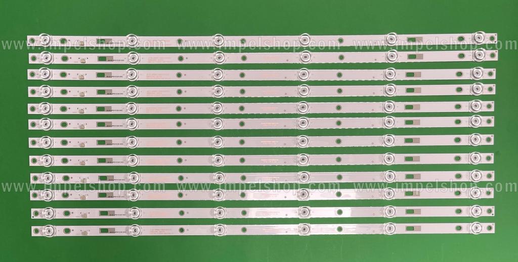 Zestaw listew LED do naprawy podświetlenia telewizora TCL 65" zestaw 12szt X JS-D-JP65EU-062EC/061EC(80228) E65EU1000 MCPCB , 6LED , 6V , 625MM