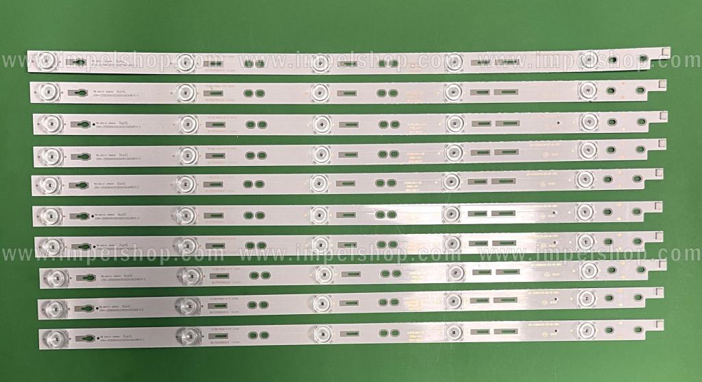 Zestaw listew LED do naprawy podświetlenia telewizora CHANGHONG 55" zestaw 10szt X CRH-Z55E90003030051063HREV1.1 5LED , 3V