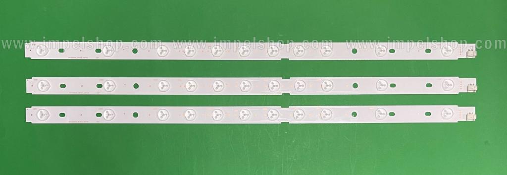 Zestaw listew LED do naprawy podświetlenia telewizora TOSHIBA 32" zestaw 3 szt X SVT320AG0_REV0.6_130730 11LED , 3V , 627MM ,