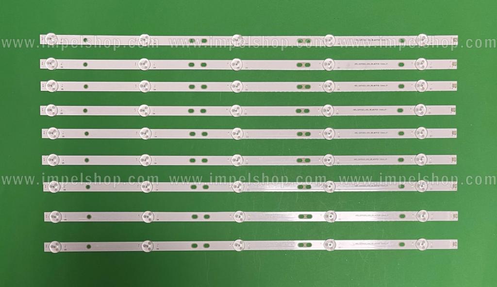 Zestaw listew LED do naprawy podświetlenia telewizora RCA / MANTA 55" zestaw 9szt X HRS_SQY55D3_5X9_2W_MCPCB 12mm_V1 , 5LED , 3V , 530MM