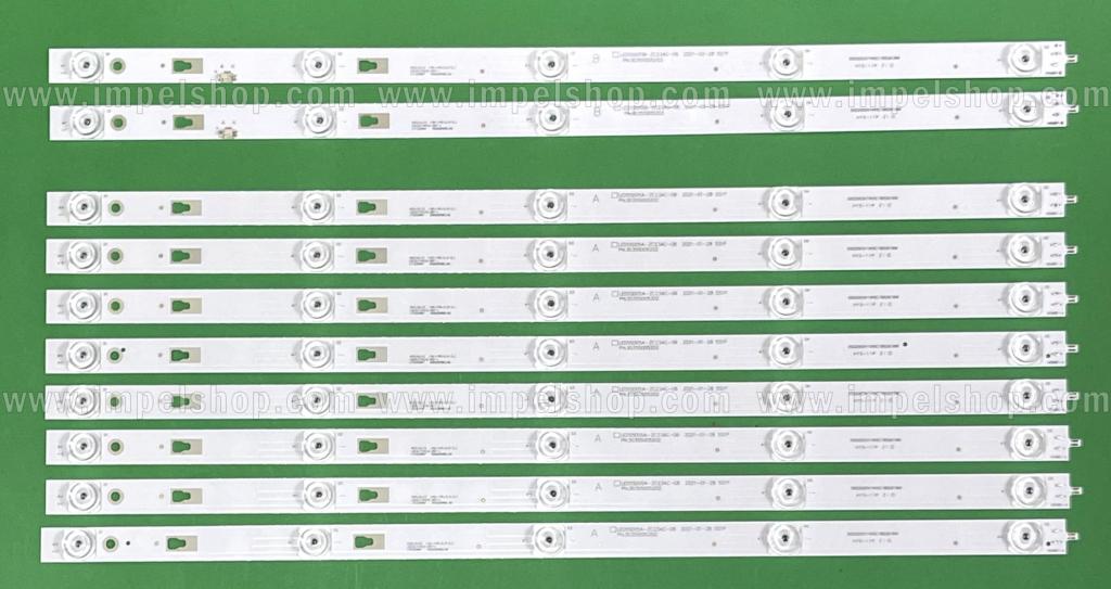 Zestaw listew LED do naprawy podświetlenia telewizora HAIER 55" zestaw 10szt , 8szt X LED55D05A-ZC29AG-02 & 2szt X LED55D05B-ZC29AG-02