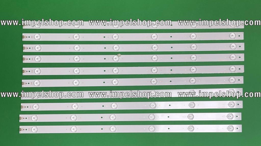 Zestaw listew LED do naprawy podświetlenia telewizora HISENSE 55" zestaw 10szt X SVH550AF2_6LED_REV01 , 6LED , 3V , 583MM