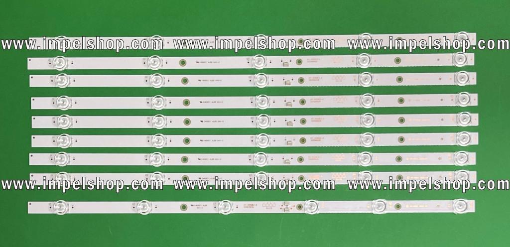 Zestaw listew LED do naprawy podświetlenia telewizora ASANZO 55" zestaw 9szt , 8szt X HY-A550E3-A , 4LED , 3V , 520MM & 1szt X HY-A550E3-B , 5LED , 3V , 520MM