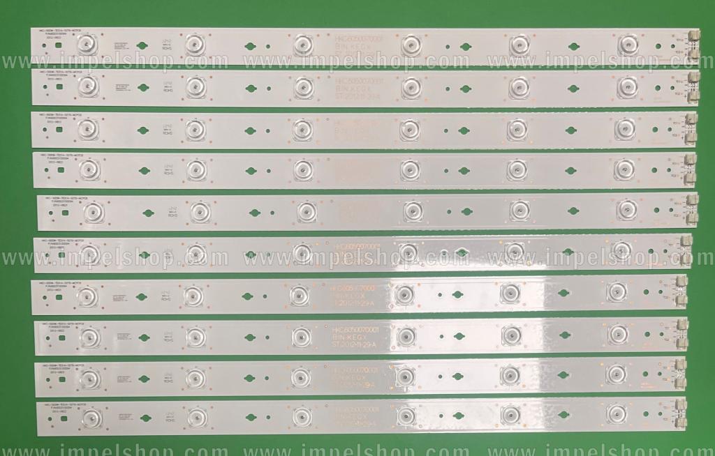 Zestaw listew LED do naprawy podświetlenia telewizora HAIER 50" zestaw 10szt X HKC-500W-TE01A-50T9-MCPCB M , PN:6003100094 , 6LED , 3V , 558MM