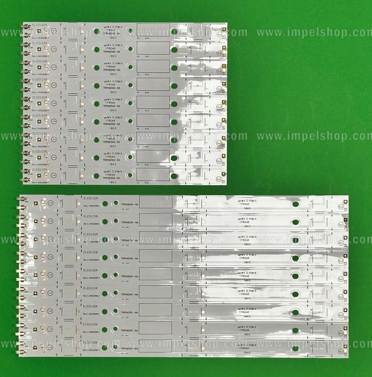 Zestaw listew LED do naprawy podświetlenia telewizora PANASONIC 43" zestaw 18 sztuk , 9szt X TNPA6341-4A wk MV C VTM-0 & 9szt X TNPA6342-4A wk MV C VTM-0 ,