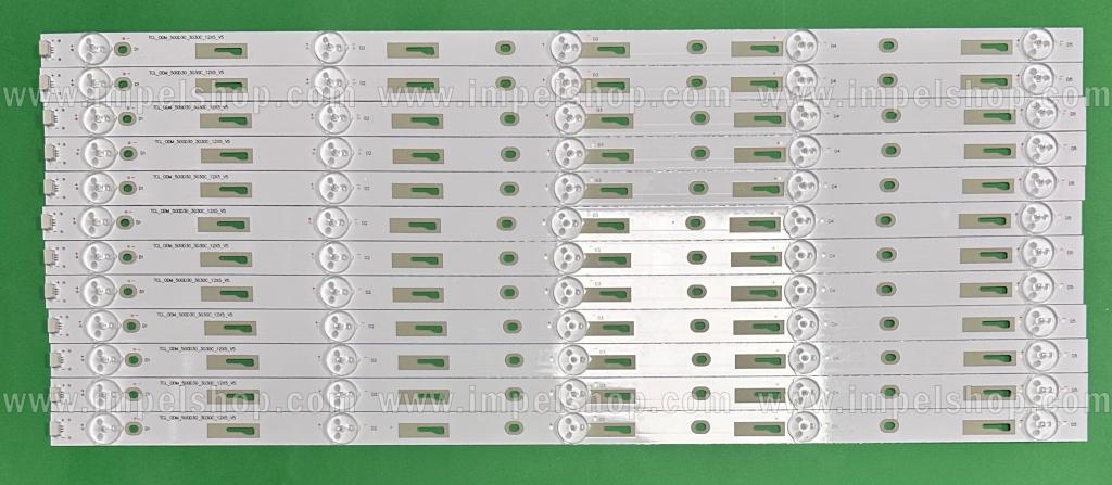 Zestaw listew LED do naprawy podświetlenia telewizora TCL 50" zestaw 12sztuk X TCL_ODM_500D30_3030C_12X5_V5 4C-LB500-THR1 50HR330M05A1 V1 , 5LED , 517MM , 6V ,