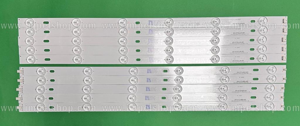 Zestaw listew LED do naprawy podświetlenia telewizora SHARP 50" zestaw 10szt , 5szt X CRH-P50CA3535T0512L52Q-REV1.1 B , 6LED , 501MM , 3V & 5szt X CRH-P50CA3535T0512R52Q-REV1.1 B , 6LED , 501MM , 3V ,