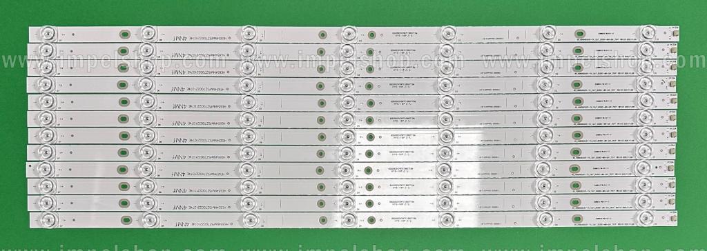 Zestaw listew LED do naprawy podświetlenia telewizora HISENSE 65" zestaw 12szt X Hisense_65_HD650S3U51-TA_12X7_3030C_D6 / HE654NMf52700221074E , 7LED , 605MM ,