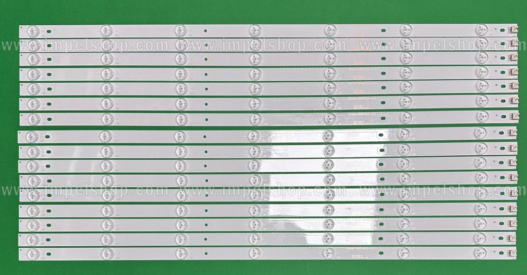 Zestaw listew LED do naprawy podświetlenia telewizora HAIER 65" zestaw 16szt X ECHOM-3P65P3002-A1.2 , 7LED , 3V , 655MM ,