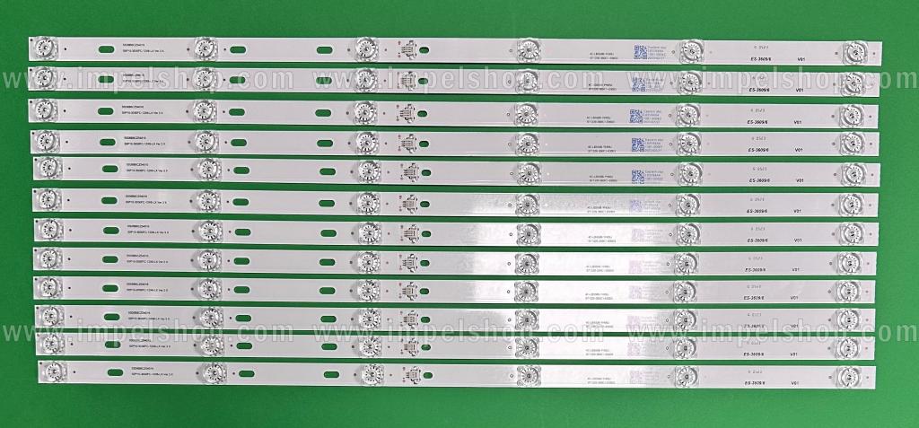 Zestaw listew LED do naprawy podświetlenia telewizora TCL 55" zestaw 12szt x 55P10-3030FC-12X6-LX Ver.3 4C-LB5506-YH09J 55D6B6CZ54016 , 6LED , 537MM , 6V , białe światło ,