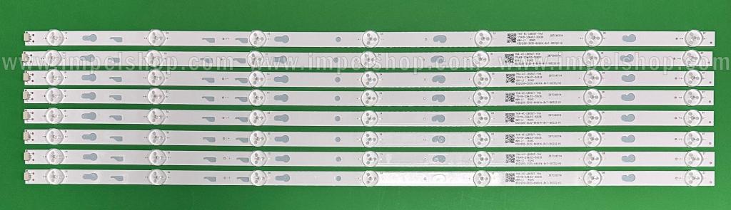 Zestaw listew LED do naprawy podświetlenia telewizora TCL 65" zestaw 8szt X TCL65D07-ZC22AG-03E 303TC650042 65D1200-3030-649X14-8x7-190322 65HR332M07A3 4C-LB650T-HRE , 7LED , 3V , 650MM ,