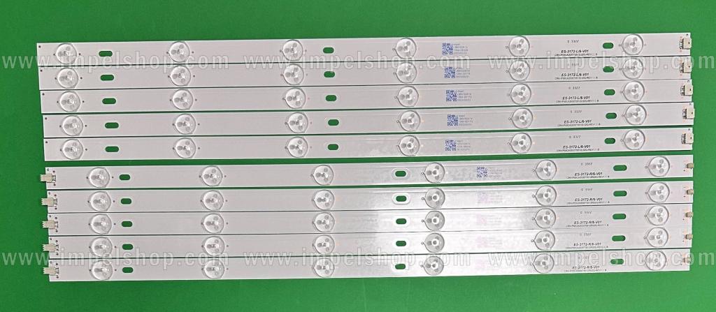 Zestaw listew LED do naprawy podświetlenia telewizora SHARP 50" zestaw 10szt , 5szt x CRH-P50CA3535T0512L52Q-REV1.1 B & 5szt x CRH-P50CA3535T0512R52Q-REV1.1 B , 6LED , 501MM, 3V ,