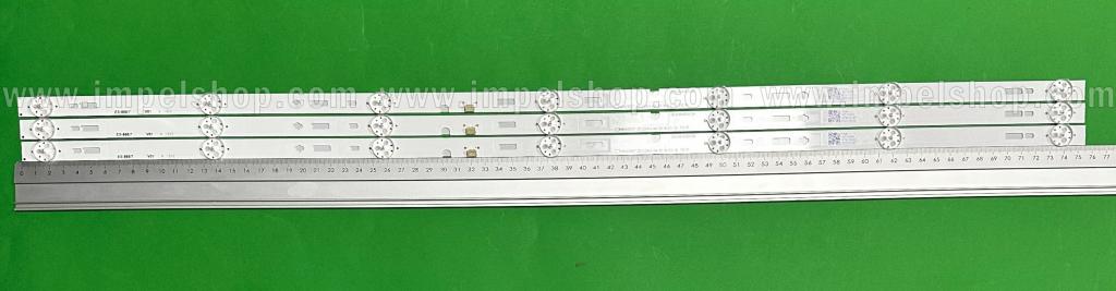Zestaw listew LED do naprawy podświetlenia telewizora ELEMENT 40" zestaw 3szt x HK40D07-ZC22AG-04 HK40D07-ZC22AG-06 303HK400038 303HK400038 HK40D07-ZC22AG-04 E2sw3918 40PA310E 303HK400040 06-40F1-3X7-755X14 , 7LED , 758MM , 3V ,