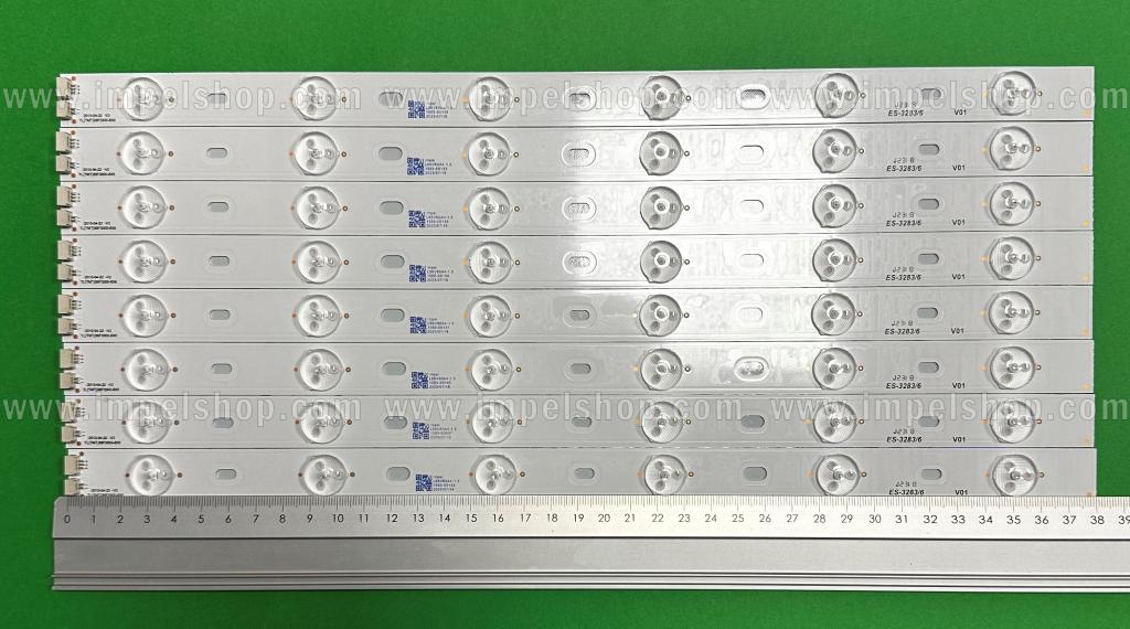 Zestaw listew LED do naprawy podświetlenia telewizora TCL 39" zestaw 8szt X (TMT)39F3300-8x6 , 4C-LB3906-YH4 , 4C-LB3906-YH1 , 4C-LB3906-YH2 , 6LED , 381MM , 6V ,