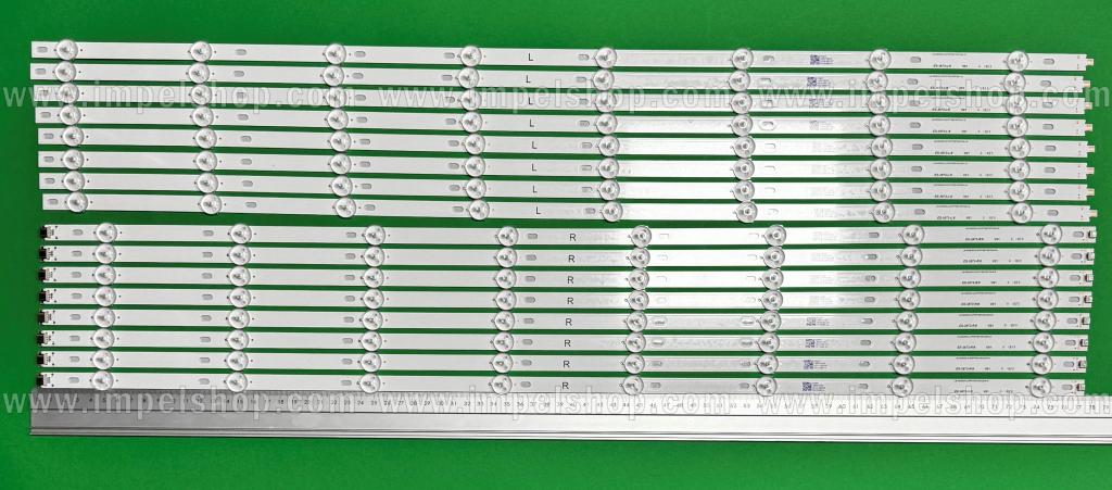 Zestaw listew LED do naprawy podświetlenia telewizora PHILIPS 75" zestaw 16szt , 8szt X LB-GM3030-GJPHP758X16PC09-R-S TYPE R GJ-2K19-750-D816-R-V3 & 8szt X LB-GM3030-GJPHP758X16PC09-L-S TYPE GJ-2K19-750-D816-L-V3 , CEJJ-LB750Z-8S1P-M3030-J-1 / CEJJ-LB750Z-8S1P-M3030-J-2 , CEJJ-LB750Z-8S1P-M3030-K-1 / CEJJ-LB750Z-8S1P-M3030-K-2 , 705TLB75B33LBQ00X PHILIPS PART NUMBER : 996592000954 , 8LED , 775MM , 3V ,
