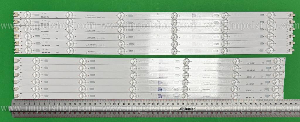 Zestaw listew LED do naprawy podświetlenia telewizora PIONEER 55" zestaw 12szt , 6szt x 0Y55D12R-ZC21FG-01 , 557MM , 6LED , 3V & 6szt x 0Y55D12L-ZC21FG-01 , 545MM , 6LED , 3V , 303WY550031 303WY550032 ,