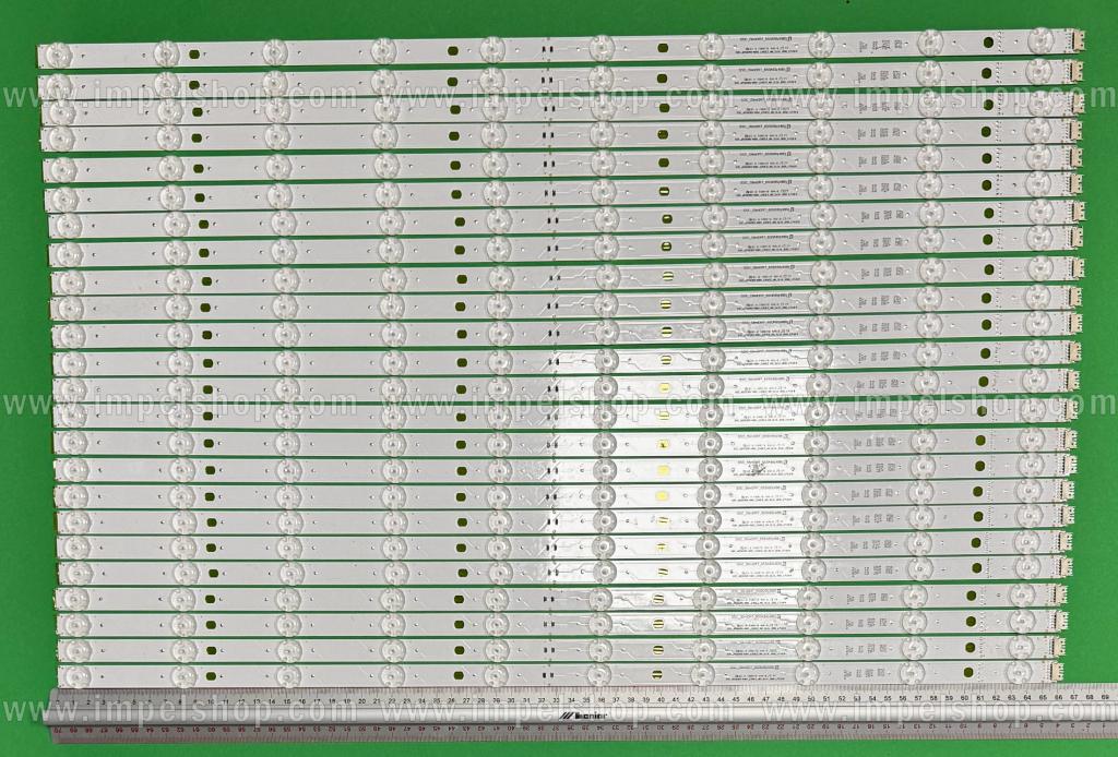 Zestaw listew LED do naprawy podświetlenia telewizora LG 65" zestaw 24szt X SSC_SlimDRT _ 65 SK85 (48B)-S , Ssc _ 65 sk85 (48B)_ case2 _ r00 _ 170915 , Ssc _ 65 sk85 (48B)_ case2 _ no silk _ r00 _ 171017 , AGM76190201 , 10LED , 663MM , 20V ,