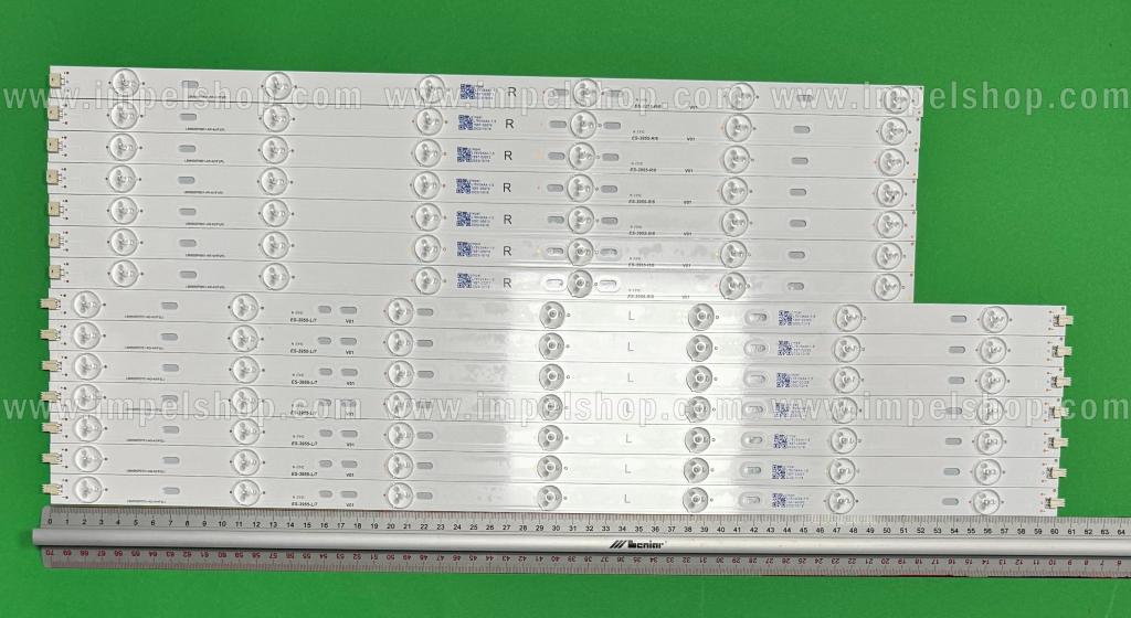 Zestaw listew LED do naprawy podświetlenia telewizora PHILIPS 55" zestaw 14szt , 7szt X LBM550P0701-AQ-4(HF)(L) , 7LED, 604MM , 3V & 7szt X LBM550P0601-AR-4(HF)(R) , 6LED , 510MM , 3V ,