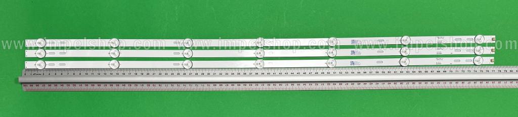 Zestaw listew LED do naprawy podświetlenia telewizora MANTA 40" zestaw 3 szt X MS-L3729 V1 2019-11-08 , 7LED , 775MM , 3V ,