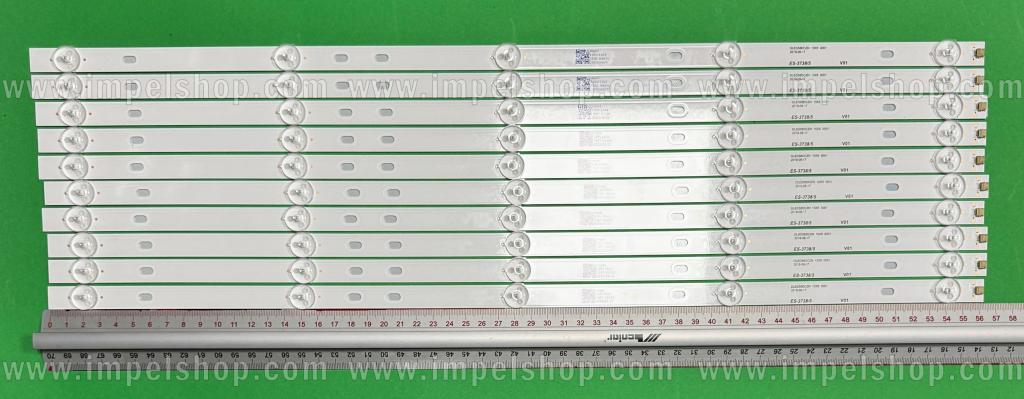 Zestaw listew LED do naprawy podświetlenia telewizora MANTA 58" zestaw 10 szt X DLED580DCZN 10X5 0001 2019-06-17 , 5LED , 566MM , 3V ,